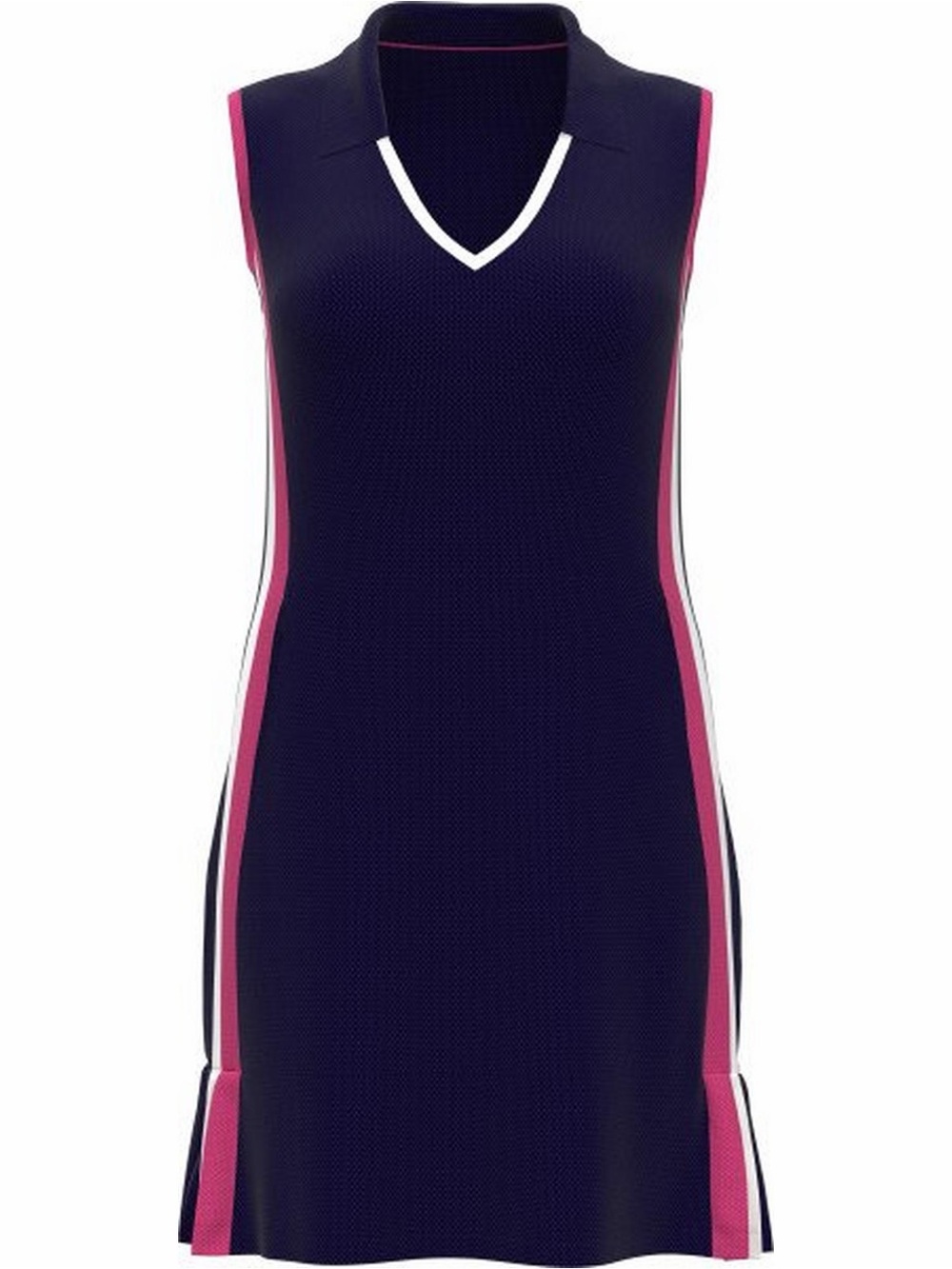 PGA Tour Navy Sleeveless Polo Tank with Pink & White Side Panels
